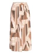 GANT Reg Letters Print Pleated Skirt Brun