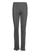 Irma Rib Trousers Bottoms Trousers Flared Grey Gina Tricot
