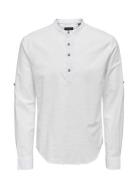 ONLY & SONS Onscaiden Ls Halfplacket Linen Shirt Vit