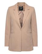 Vero Moda Vmsara Ls Loose Long Single Blazer Boo Beige