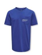 Kobmarinus S/S Tee Print Box Jrs Noos Tops T-shirts Short-sleeved Blue...