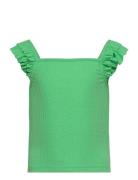 Kognella S/L Frill Strap Top Jrs Tops T-shirts Sleeveless Green Kids O...