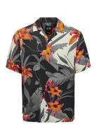 ONLY & SONS Onsdan Life Reg Ss Aop Visc Shirt 8671 Svart