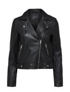 Selected Femme Slfkatie Leather Jacket B Noos Svart