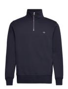 GANT Reg Shield Half Zip Sweat Marinblå