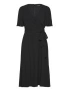 Lauren Ralph Lauren Belted Georgette Dress Svart