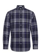 GANT Reg Jaspe Check Shirt Marinblå