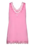 Rwbillie Sl Lace V-Neck Top Tops T-shirts & Tops Sleeveless Pink Rosem...