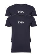 Emporio Armani Mens Knit 2Pack T-Sh Marinblå