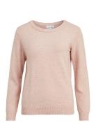 Vila Viril O-Neck L/S Knit Top - Noos Rosa