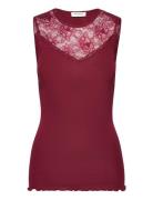 Rosemunde Silk Top Regular W/ Lace Röd