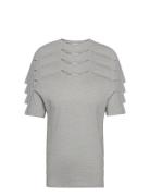 4Pk Basic Tee S/S Tops T-shirts Short-sleeved Grey Lindbergh