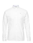Oxford Stretch Plain L/S Tops Shirts Casual White Clean Cut Copenhagen