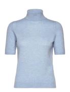 Davida Cashmere Turtleneck T-Shirt Blå