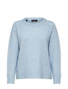 Selected Femme Slflulu Ls Knit O-Neck Noos Blå