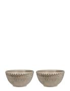 Daisy Small Bowl 2-Pack Home Tableware Bowls Breakfast Bowls Beige Pot...