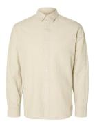 Selected Homme Slhslimnew-Linen Shirt Ls W Beige