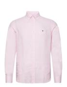 Douglas Bd Linen Shirt Ls Designers Shirts Casual Pink Morris