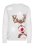 ONLY Onlxmas Bell L/S Pullover Ex Knt Grå