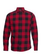 Jack & J S Jjegingham Twill Shirt L/S Noos Röd