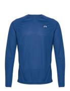Men Core Running T-Shirt L/S Sport T-shirts Long-sleeved Blue Newline