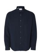 Selected Homme Slhregnew-Linen Shirt Ls Classic Marinblå