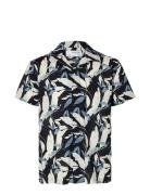 Selected Homme Slhreg-Air Shirt Ss Mix W Blå