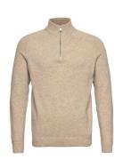 Onsedward Reg 7 Wool Half Zip Knit Tops Knitwear Half Zip Jumpers Beig...