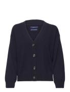 GANT Superfine Lambswool Cardigan Marinblå