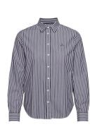 Reg Broadcloth Striped Shirt Tops Shirts Long-sleeved Blue GANT