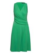 Lauren Ralph Lauren Surplice Jersey Sleeveless Dress Grön