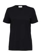 Selected Femme Slfmyessential Ss O-Neck Tee Noos Svart