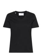 Selected Femme Slfessential Ss V-Neck Tee Noos Svart