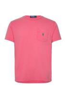 Polo Ralph Lauren Classic Fit Cotton-Linen Pocket T-Shirt Rosa