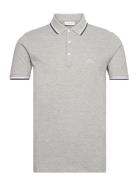 Polo Shirt With Contrast Piping Tops Polos Short-sleeved Grey Lindberg...