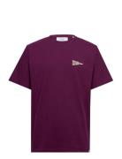 Flag T-Shirt Tops T-shirts Short-sleeved Purple Les Deux