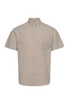 Les Deux Louis Seersucker Ss Shirt Beige