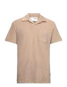 Selected Homme Slhrelax-Terry Ss Resort Polo Ex Beige