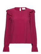 Vila Vifini O-Neck L/S Top - Noos Röd