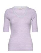 Ludmilla Ss Tee Gots Tops T-shirts & Tops Short-sleeved Purple Basic A...