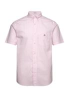 Reg Poplin Gingham Ss Shirt Tops Shirts Short-sleeved Pink GANT