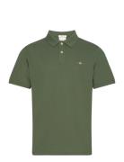 Reg Shield Ss Pique Polo Tops Polos Short-sleeved Green GANT