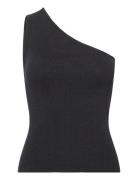 Selected Femme Slflura Lurex Shoulder Knit Top Svart