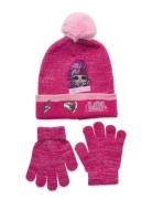 Set Cap + Glooves Accessories Headwear Hats Beanie Pink L.O.L