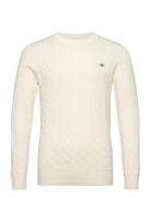 GANT Cotton Cable C-Neck Kräm