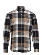 Lindbergh Checked Herringb Shirt L/S Brun