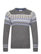 Lindbergh Heritage Jaqcuard Raglan Sweat Grå