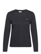 Reg Shield Ls T-Shirt Tops T-shirts & Tops Long-sleeved Black GANT