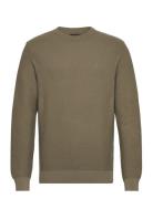 Oliver Recycled O-Neck Knit Tops Knitwear Round Necks Khaki Green Clea...