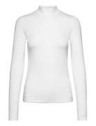 Calvin Klein Cotton Modal Mock Neck Ls Top Vit